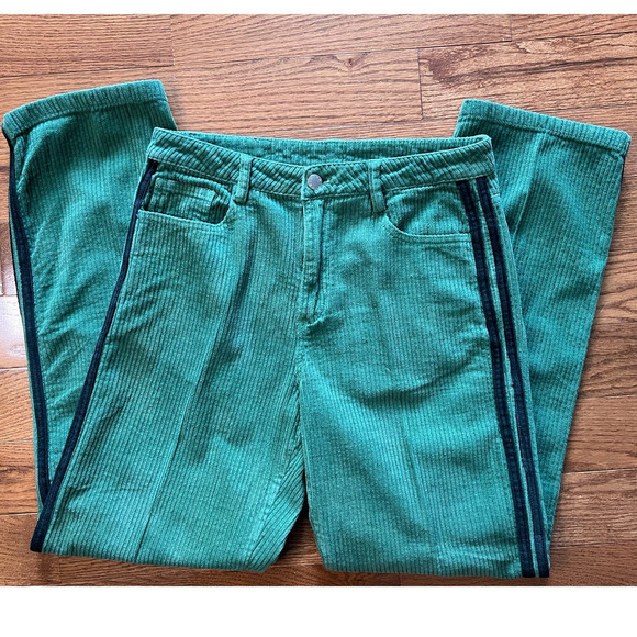 UNIF Large Corduroy Pants, Green w/Black Stripes, size 27 - Picture 2 of 14